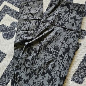 Athleta Black and Gray Snakeskin Leggings